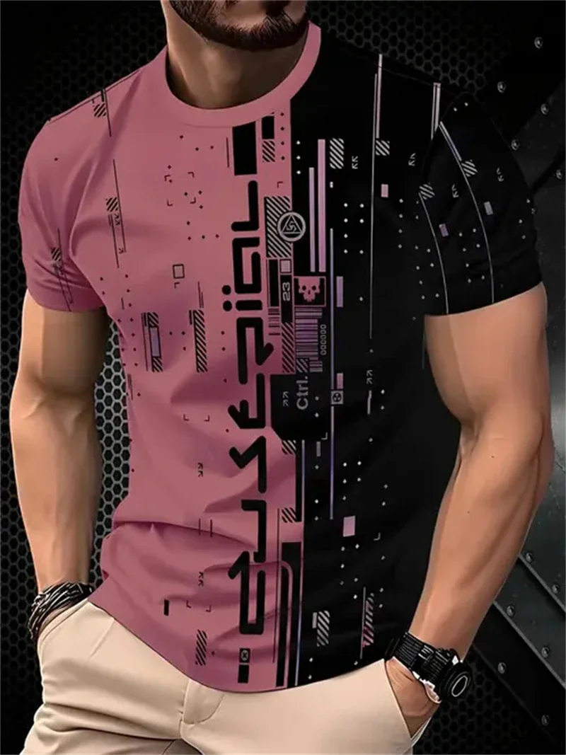 Herren 3D Halb-Schwarz-Weiß Katzenkopf Grafik Kurzarm T-Shirt Lässiges Rundhals-Oberteil für Katzenliebhaber Tägliches Streetwear-Outfit
