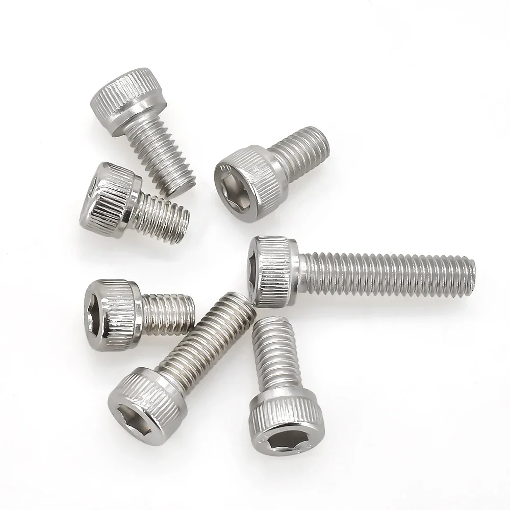 304 Stainless Steel Hex Socket Bolt Cap Head Hexagonal Metal Machine Screws DIN912 Thread Bolts M1.6M2M2.5M3M4M5M6M8M10M12M14M16