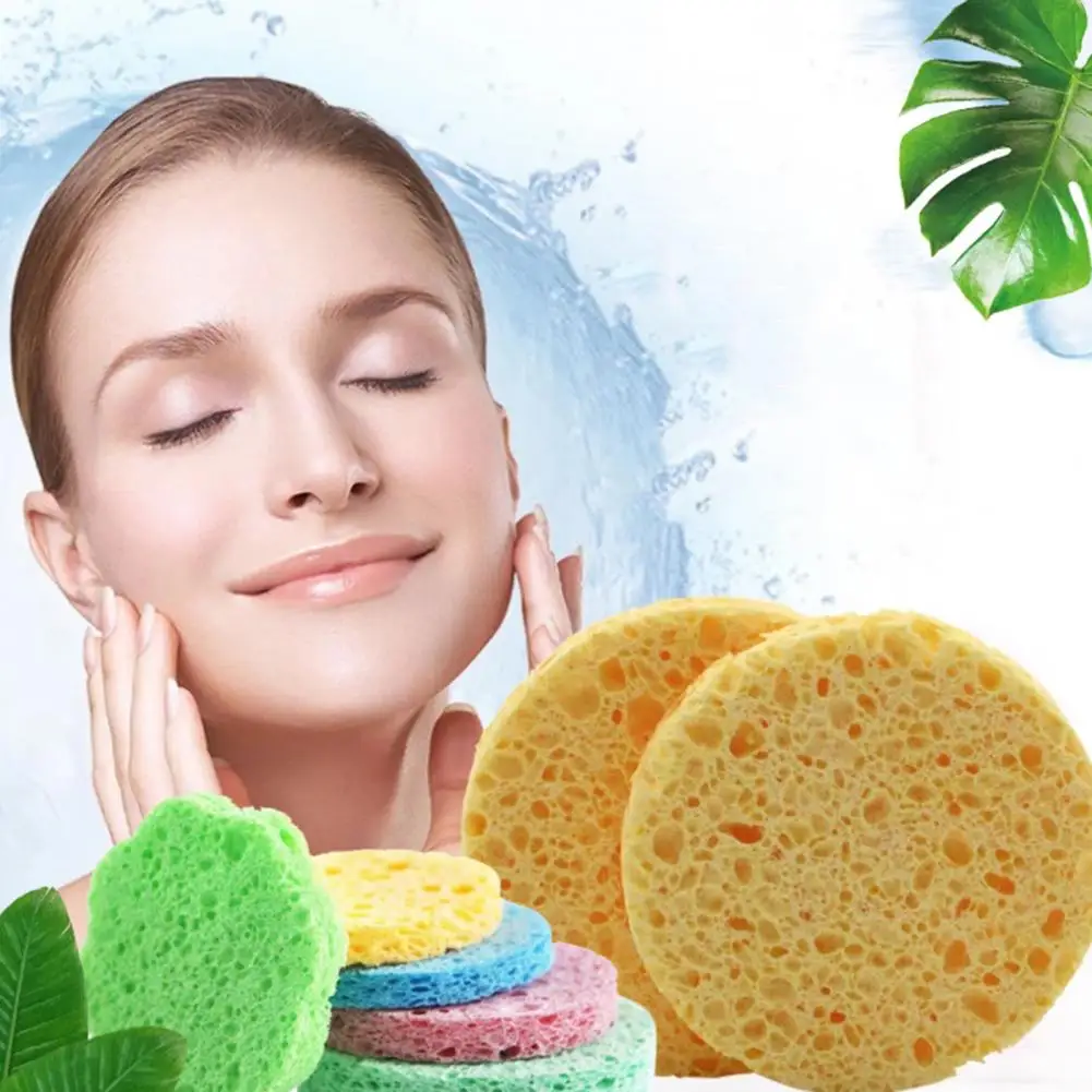 10Pcs Face Sponge Reusable Quick Lathering Face Sponge Round Face Sponges for Makeup Removal Exfoliating Absorbent Sponge Kit