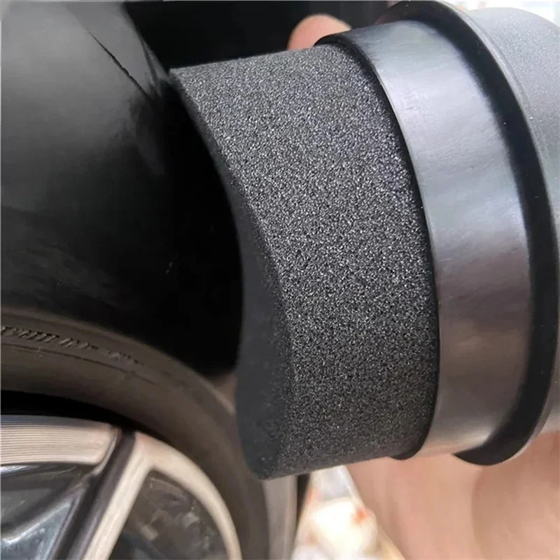 Esponja de encerado para neumáticos de coche, almohadilla aplicadora de cera con tapa, forma curva, fácil de encerar, herramientas de limpieza de neumáticos, cepillo para Detalles