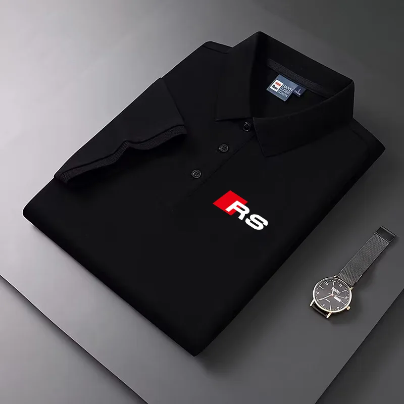 

Men's short sleeve polo shirt, lapel blouse, solid color, breathable and comfortable, casual, elegant, workwear, summer 2024