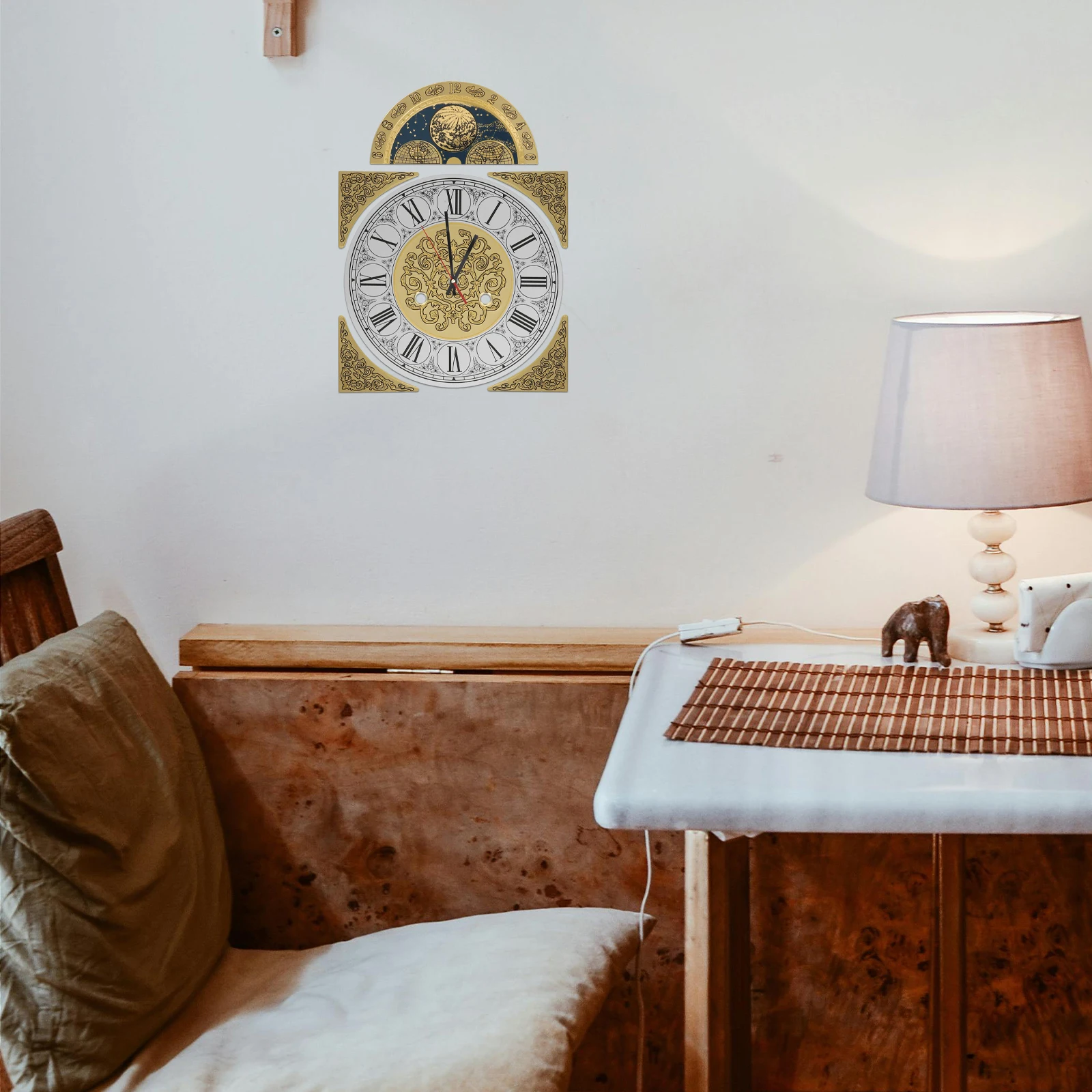 

Quartz Clock Dial Metal Arabic Numerals Replacement Disc Wall Clock DIY Parts Stylish Minimalist Design Metal Dial Disc