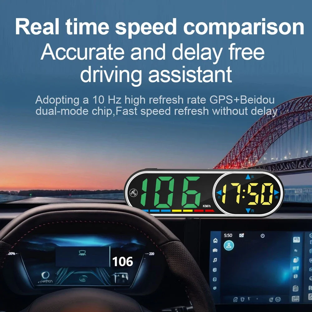 Black Digital Speedometer Quick Use Wear-Resistant Material Easy Installation Driving Information Display Metric Unit Support
