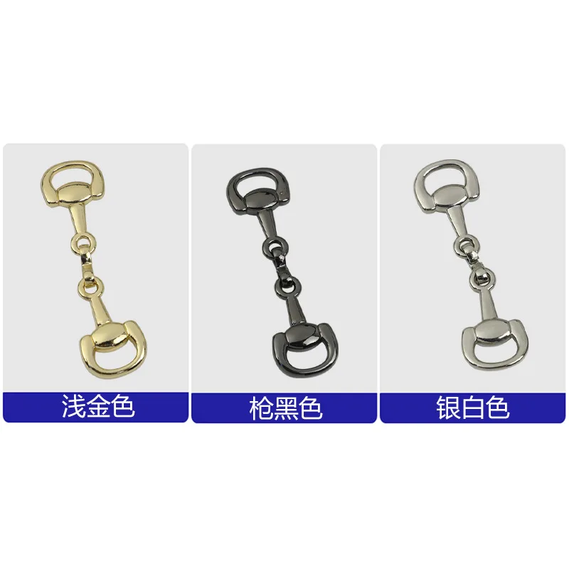 6Pcs Luggage Accessories Metal Front Panel Horse Street Buckle Hats Bag Decoration One Word Chain Silk Scarf Pair Buckle