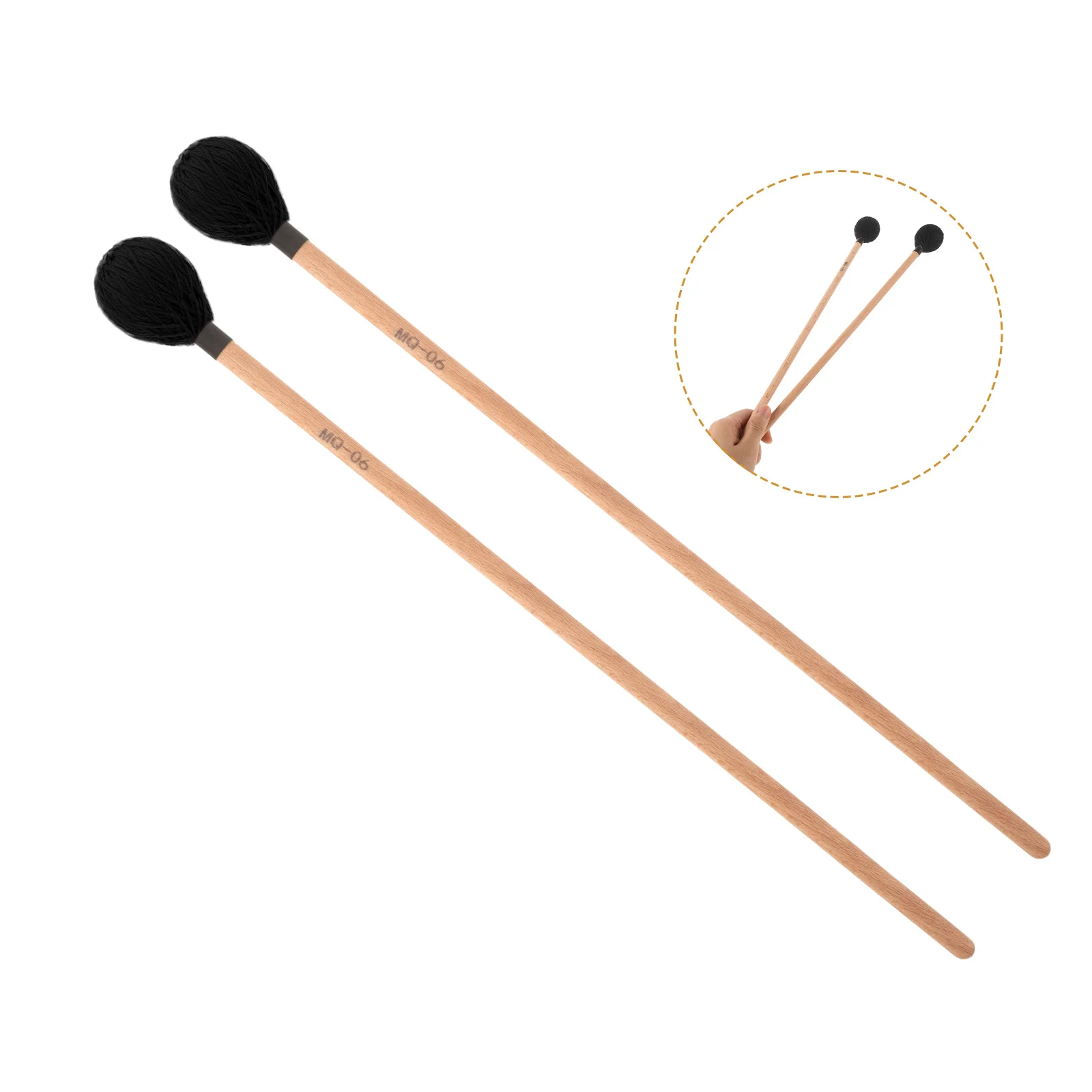 

1 Pair Wooden Drumsticks Universal Reusable Marimba Sticks For Tongue Drum Percussion Instrument Accessories Lightweight