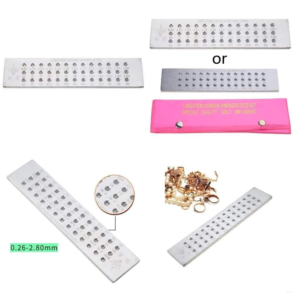 91AF Wire Drawplate with 39 Round Holes 0.26-2.8mm Wire Drawplate Jewelry Wire Making Polished Smooth Hole