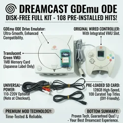 Pre-Owned Modified 128-Bit Home Gaming Console with GDEmu ODE & 128GB Games Card - Complete Disk-Free Ready-to-Play System