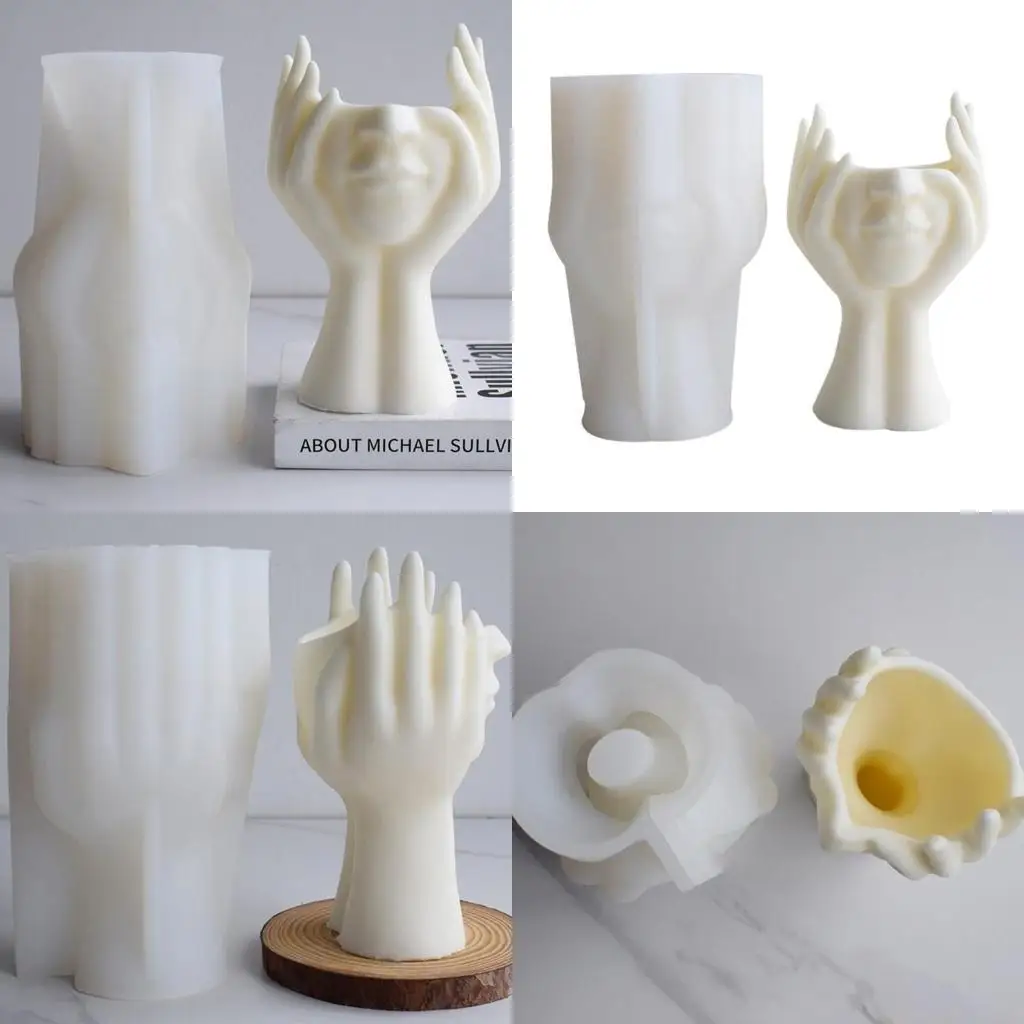 

QX2E женская ваза с поддержкой щек, силиконовая форма для свечей, ароматерапия, форма для изготовления мыла, инструмент для