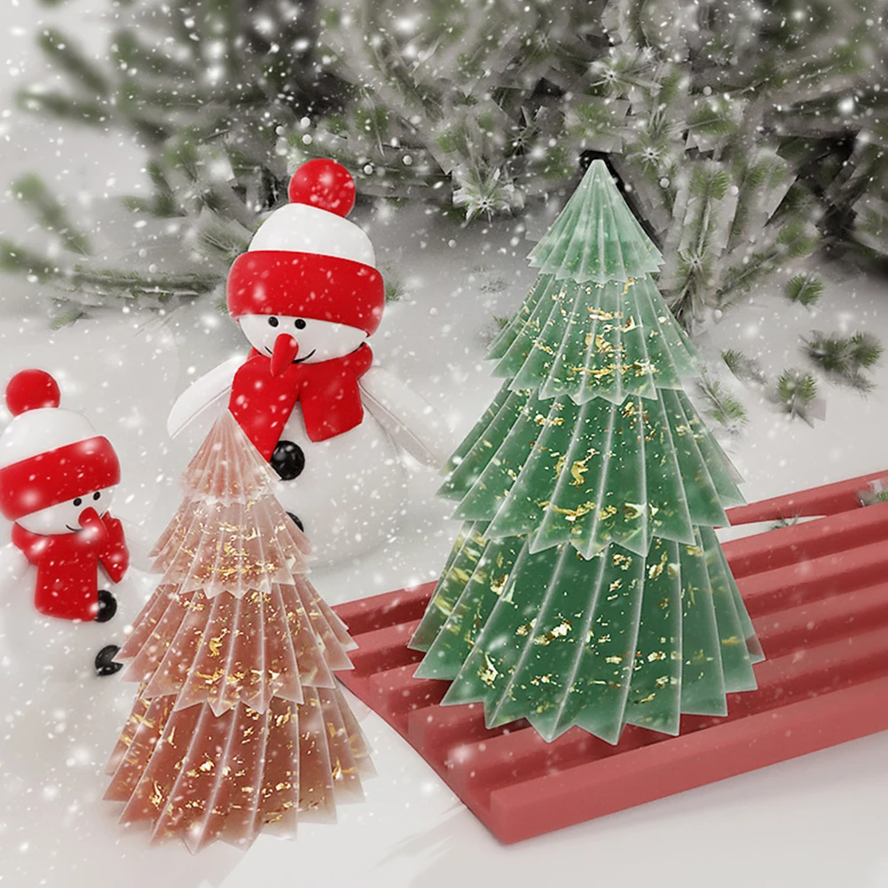 2 Stuks Gips Siliconen Mal Aromatherapie Kaarsen Mallen Zeep Origami Streep Kerstboom Voor Handgemaakte Aromatherapie Kaars Maken