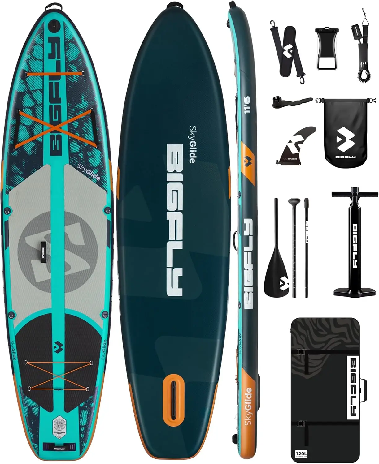 

11'6×35" Inflatable Stand Up Paddle Board, Ultra Stable Wide SUP for 2+1 People/Family/Big Size, 100L Backpack, All-R