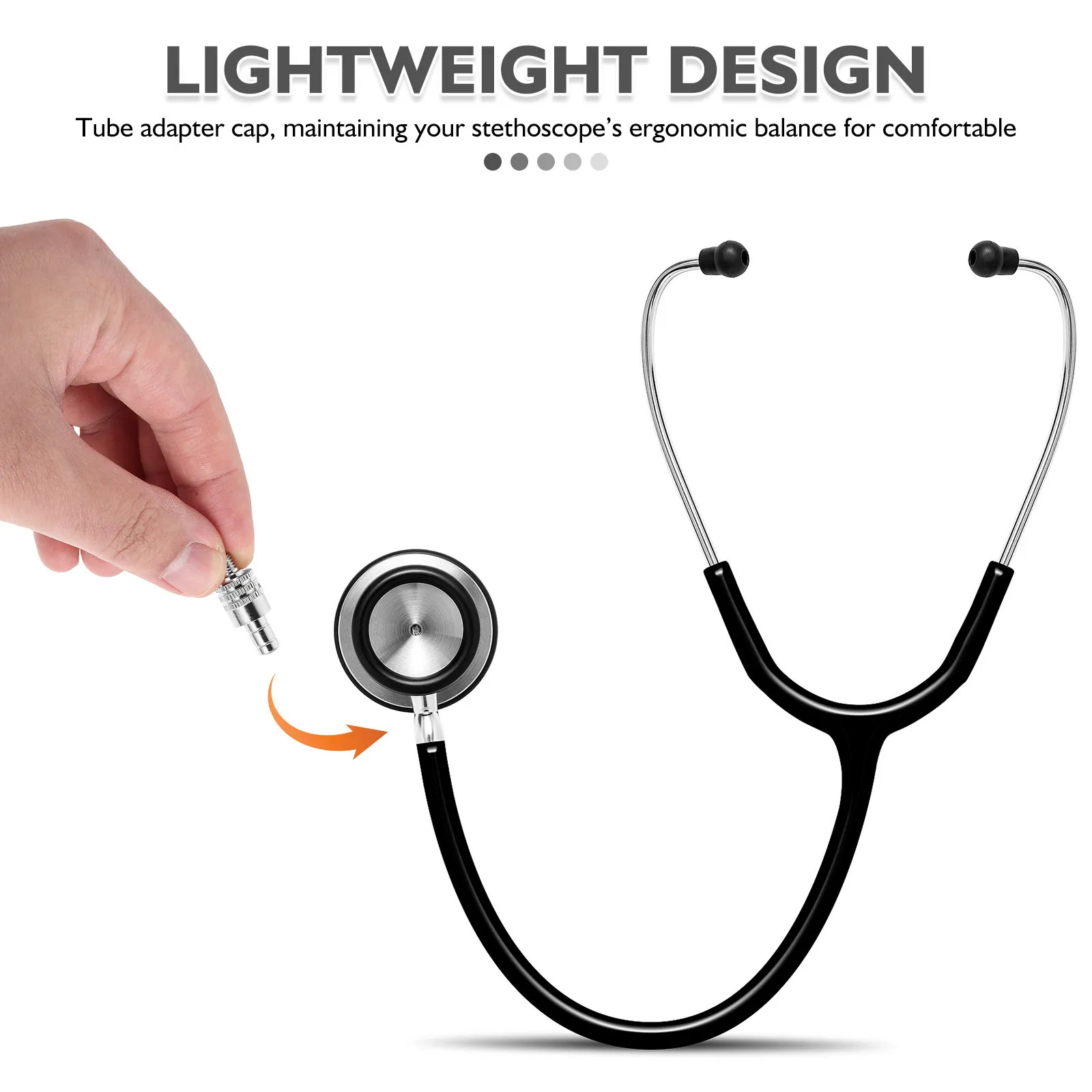 4Pcs Stethoscope Tube Connection Adapters Replacement Caps Joint Connector for Clinical Exams Teaching Maintenance Repair