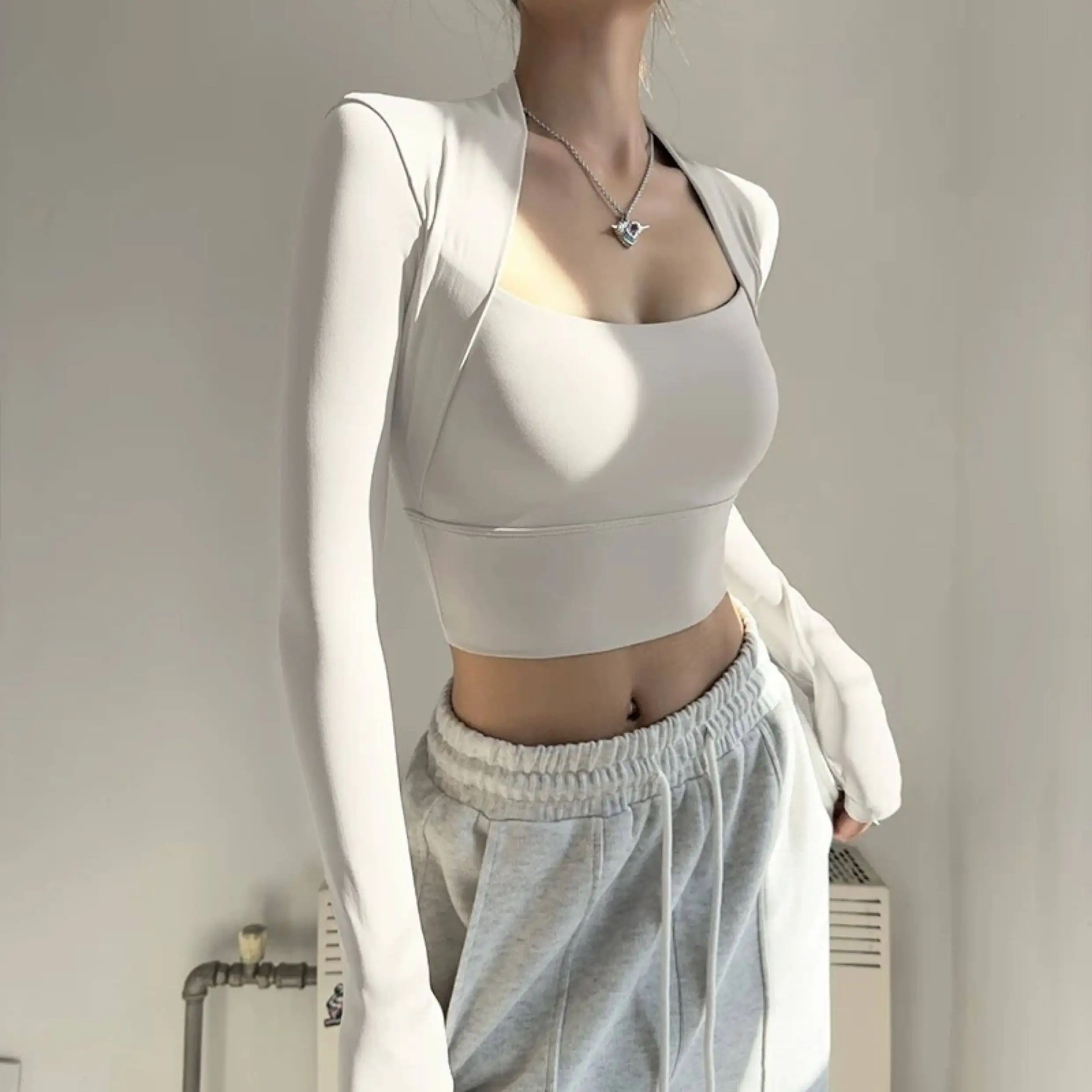 Sports top with chest cushion, women's Pula speed-up dry short dance yoga outfit