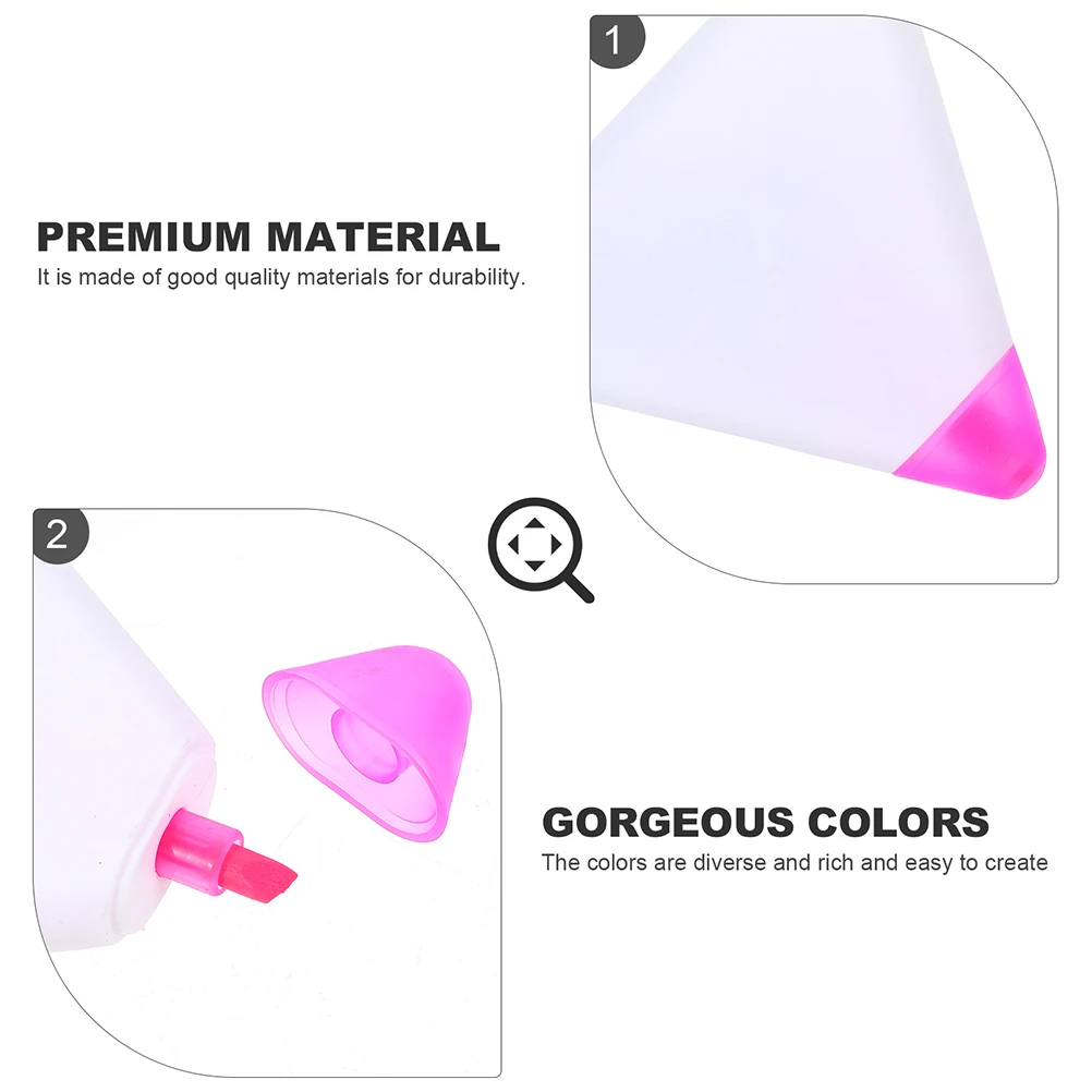 

6pcs Triangle Fluorescent Markers Marker Pens Smooth Writing School Office Colored Triangle Highlighters Pens Supplies