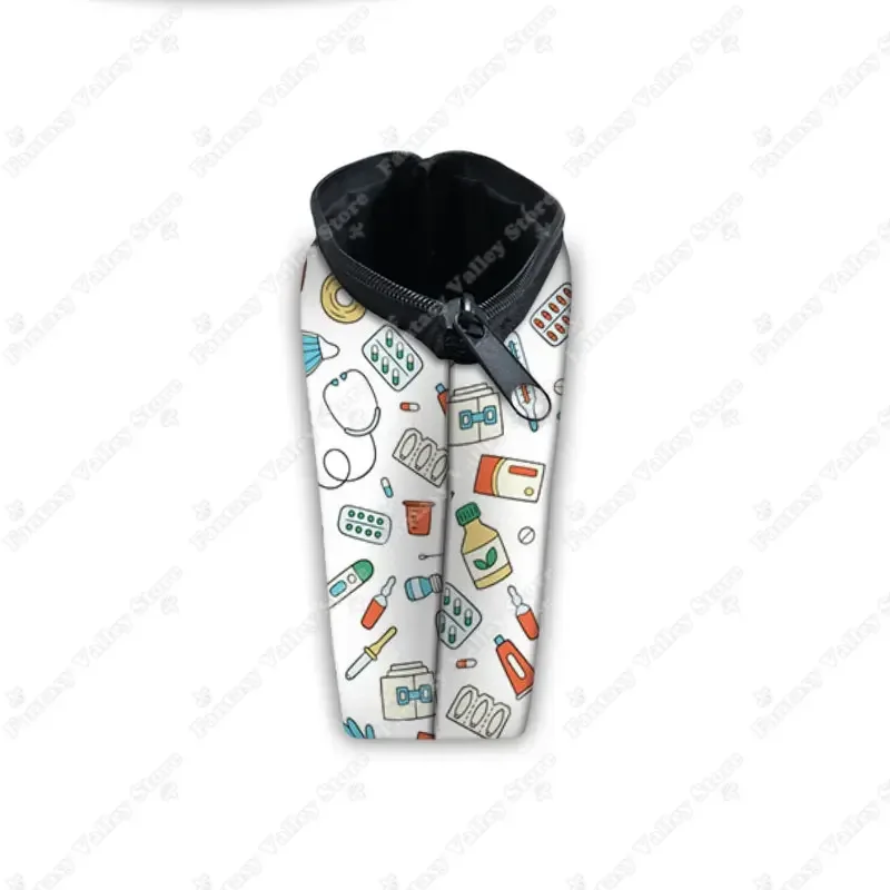 Doctor Nurse Cap Cosmetic Case Medical Stethoscope Syringe Toiletry Bag Organizer Women Cosmetic Bags ECG Hospital Makeup Bag