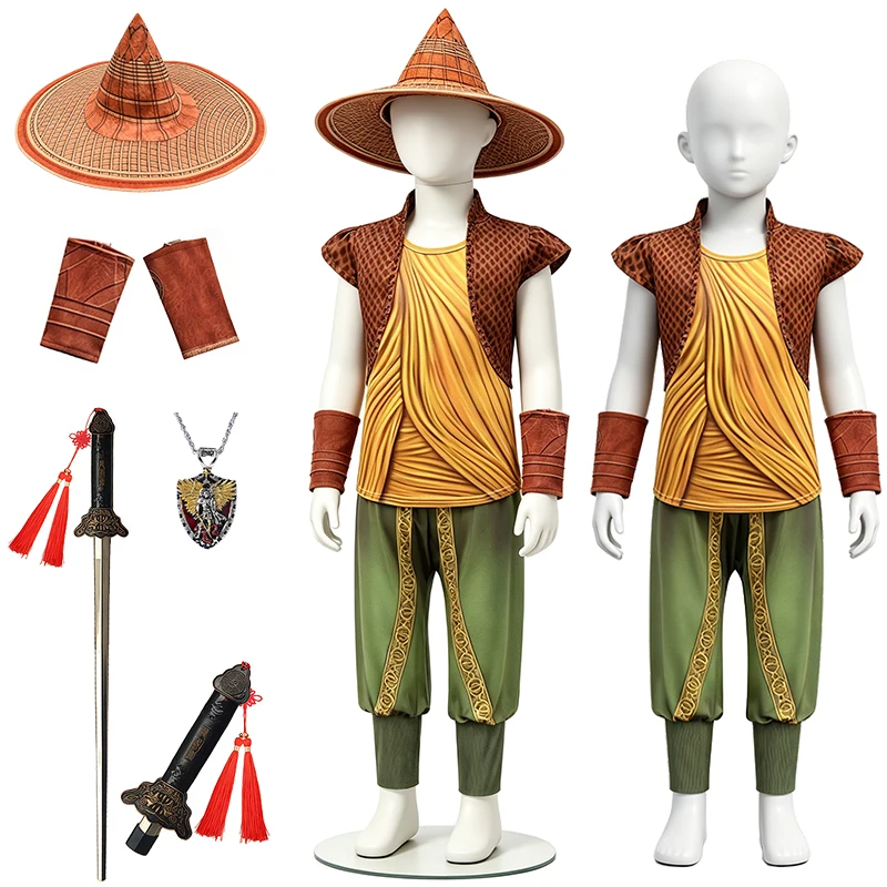 Kids Adventure Hero Raya Warrior Boys Girls Outfits Halloween Cosplay Last Dragon Themed Party Performance Children's Costume