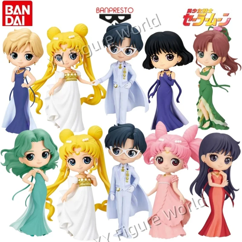 In Stock Original Bandai Sailor Moon Qposket Princess Venus Serenity Uranus Jupiter Endymion Collectible Model Ornaments