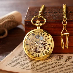 Luxury leisure college style male accessories without cover mechanical pocket watch hollowed out gold party fashionable
