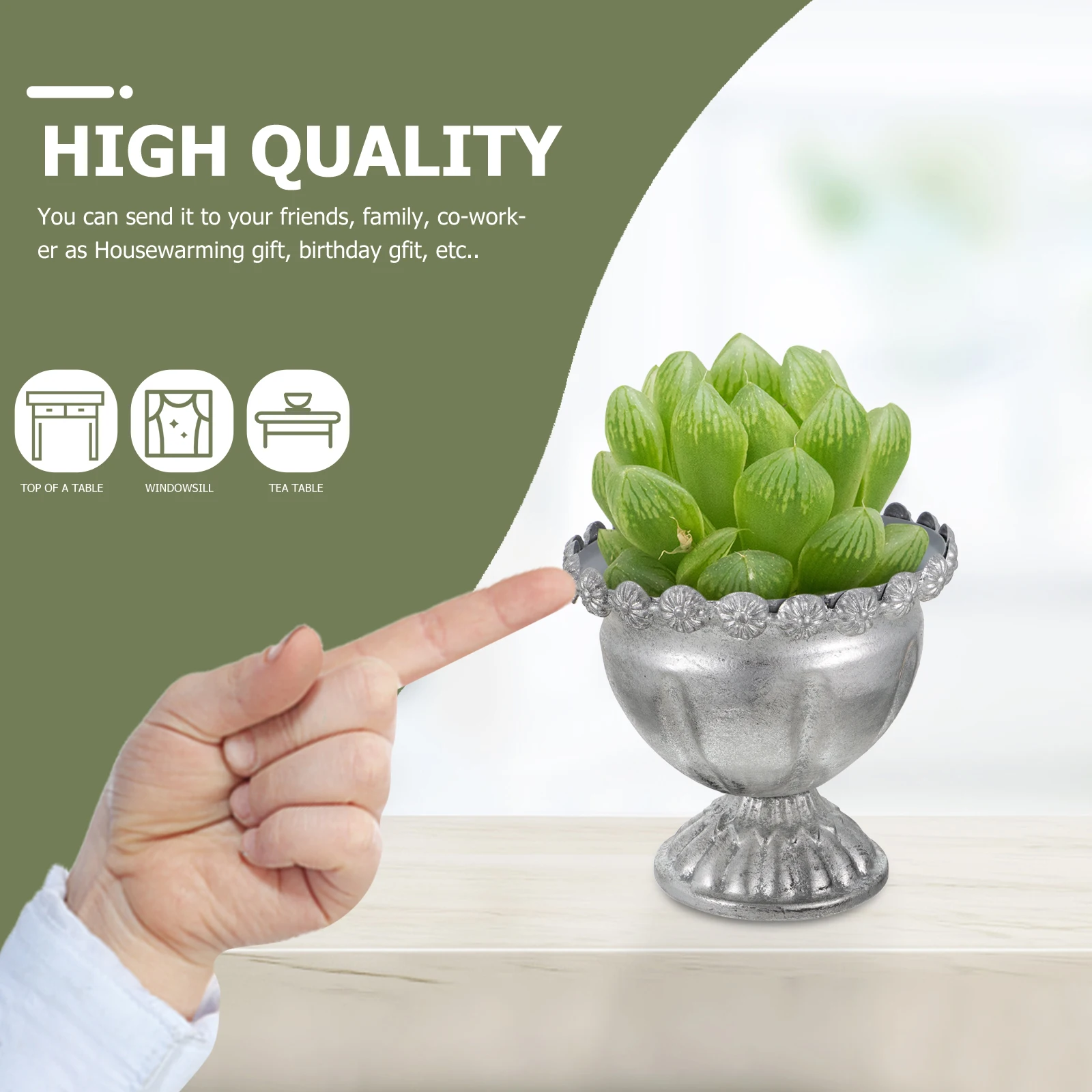 

1pc Vintage Metal Pot Large Galvanized Planter Flower Planter Bucket Iron Decorative Pots for Plants Space