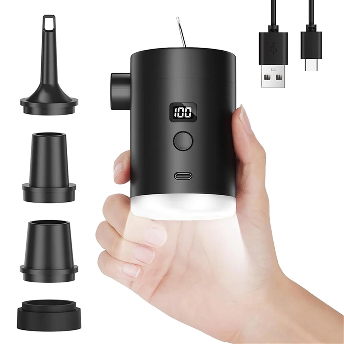 Outdoor Portable Camping Air Pump Charging and Pumping Dual-Purpose Air Mattress Swimming Ring Electric Inflator