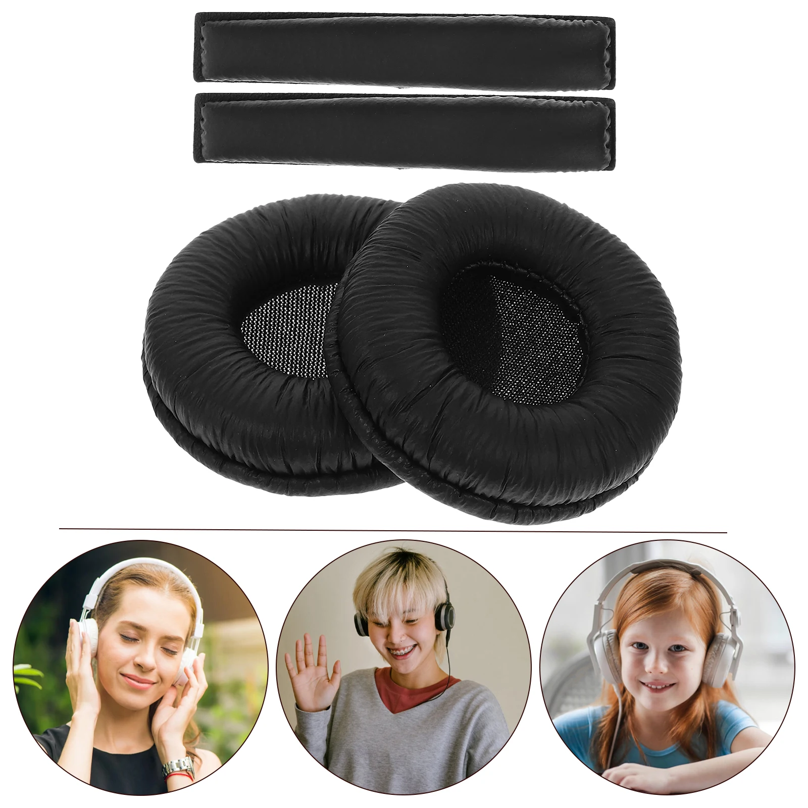 

1 Set Ear Cushions Soft Sweat Absorbent Pads Dust Protection Headset Protective Headphone Supplies Washable Covers For Earphones
