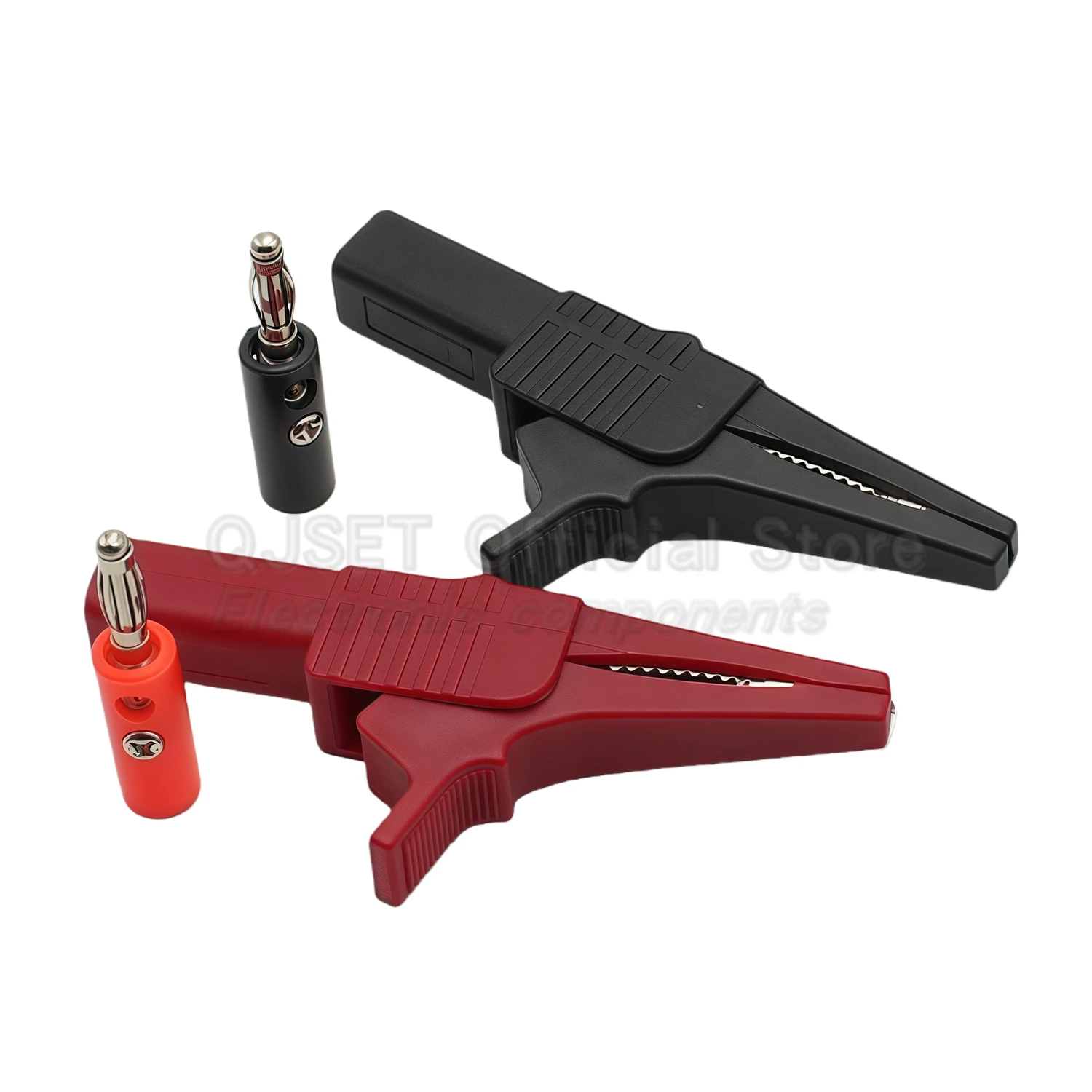 4Pcs/1Set 85mm Alligator Clips with 4mm Banana Plugs and Cable Clips for Test Probes Suitable for Electrical Testing Accessories