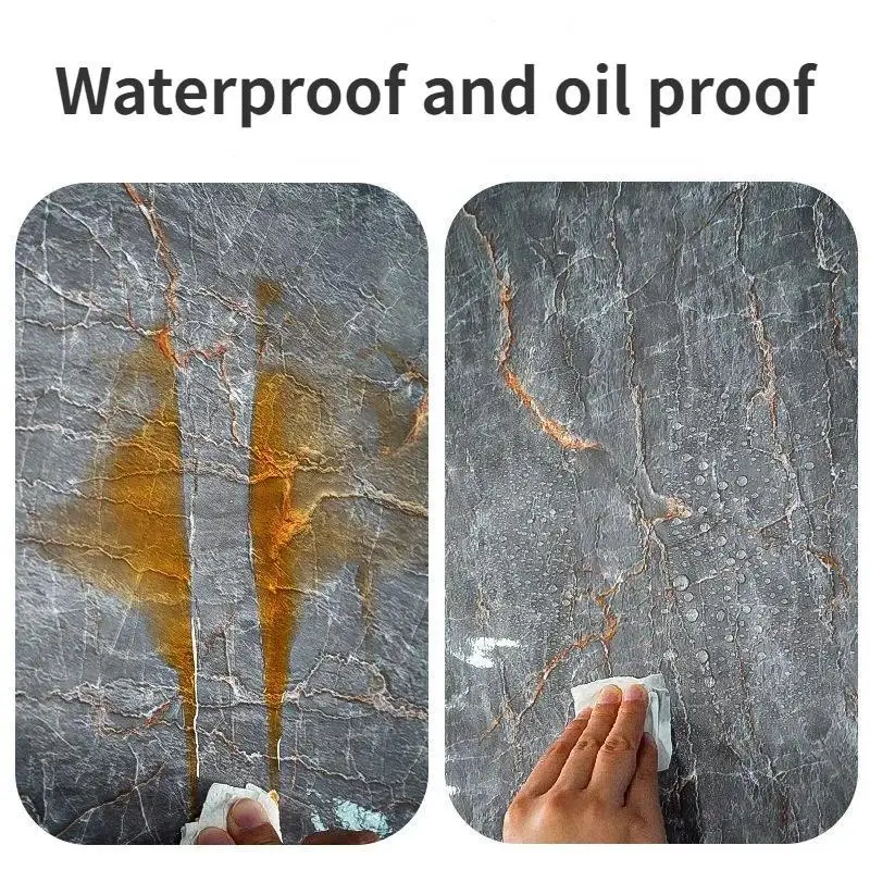 Marble Pattern Removable Vinyl Wall Covering Waterproof Sticker for Kitchen Cabinet Counter Bathroom Table Household Wall Decor