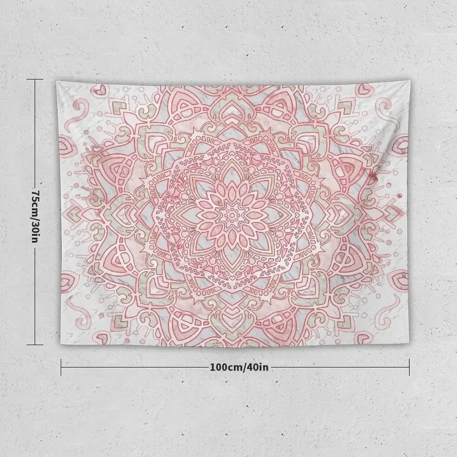 White snowflake rose mandala Tapestry Decoration For Bedroom Room Decor Cute Tapestry