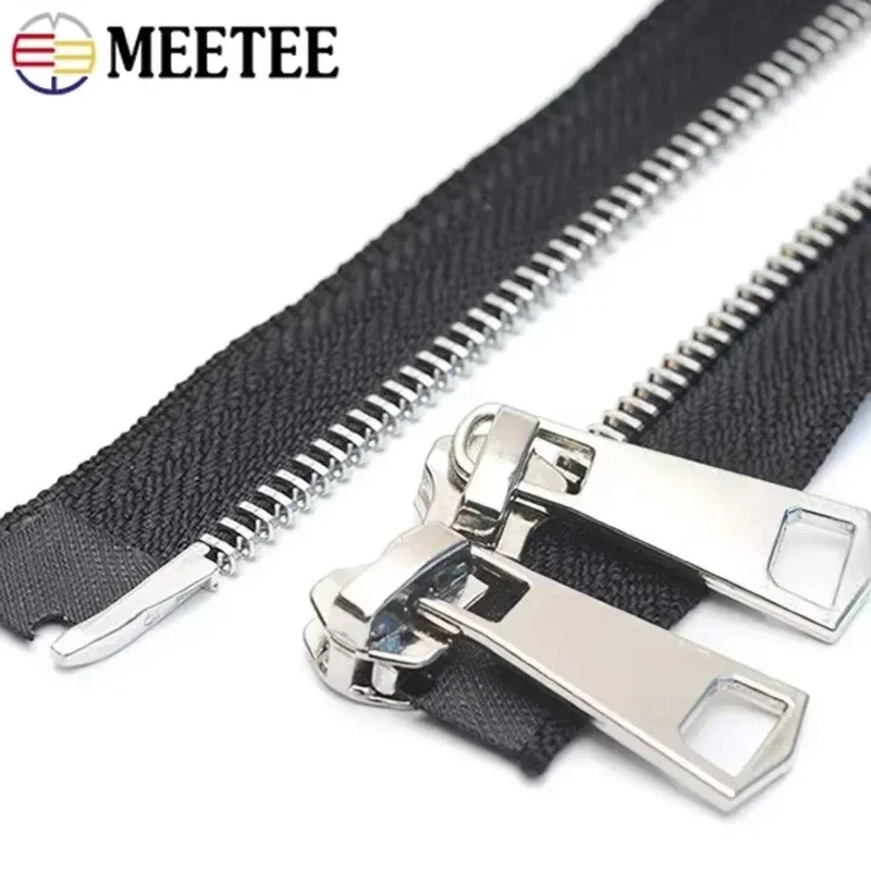 1Pc 5# 60-150cm Metal Zipper Single/Double Sliders Long Open-end Zips for Jacket Clothes Down Repair Kit DIY Sewing Accessories