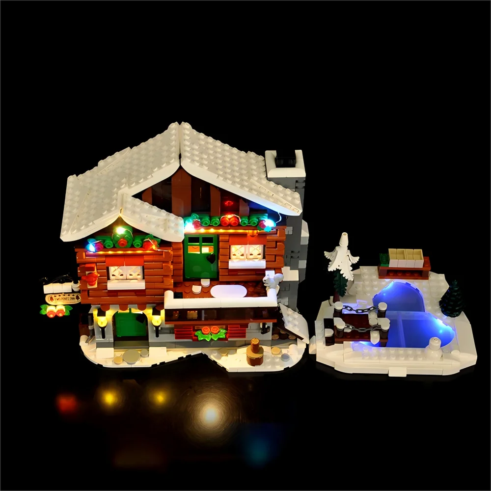 Kit de iluminação LED LYBMTWF compatível com modelo de cabine de montanha de neve de inverno Lego10325 (NÃO inclui os tijolos de construção)