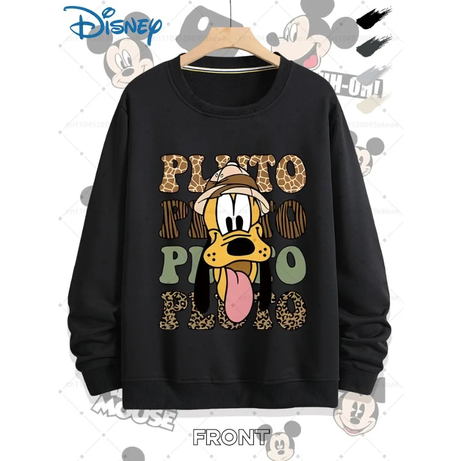 

Толстовка с узором Disney Bruto, женская модная повседневная спортивная толстовка с круглым вырезом, новинка 2026, свободный топ из чистого хлопка с героями мультфильмов