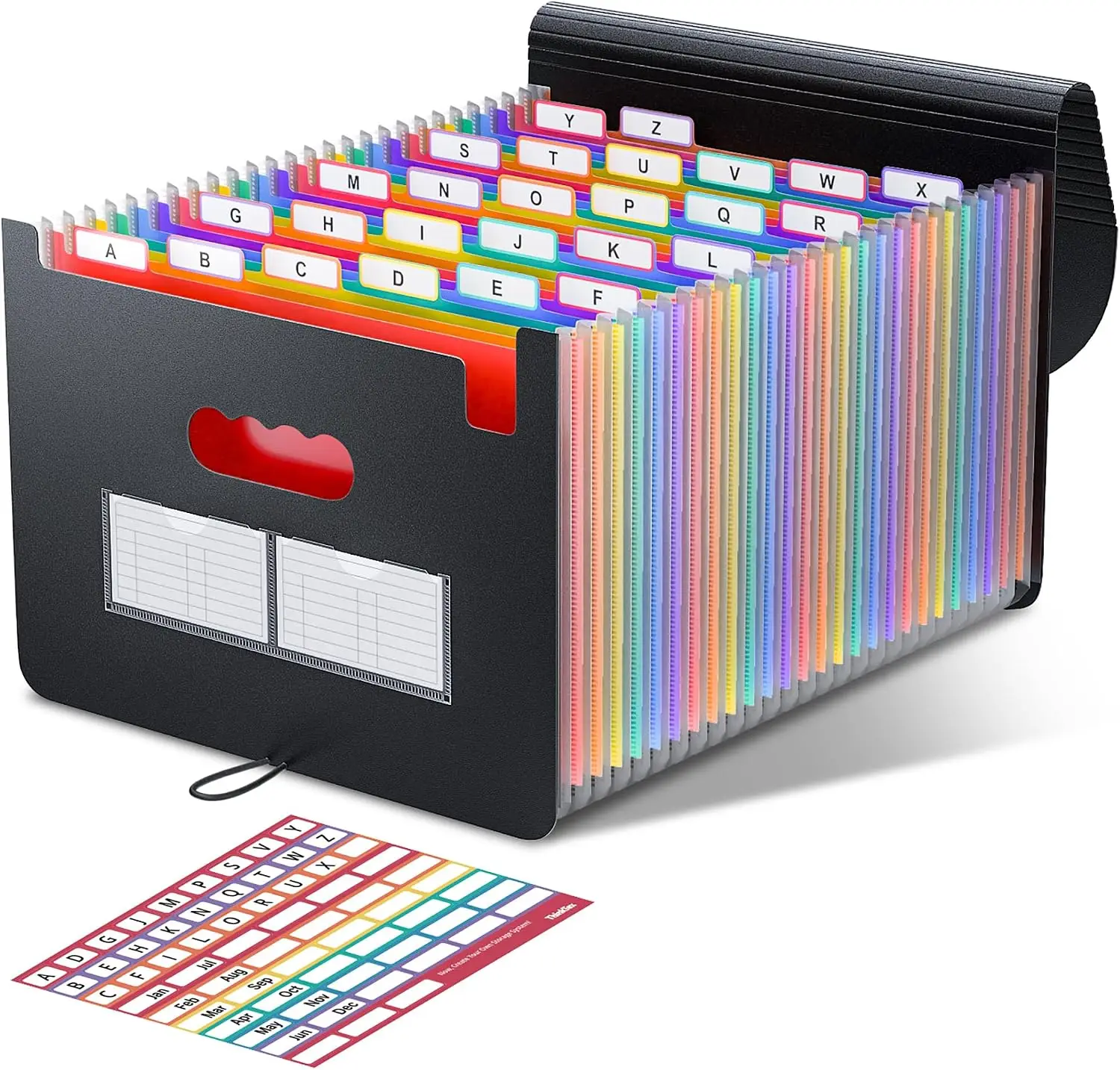 

26 Pocket Expanding File Folder, Accordion Organizer with Colorful Tabs, Letter/A4 Size for Bills Receipts Documents, Home Office School