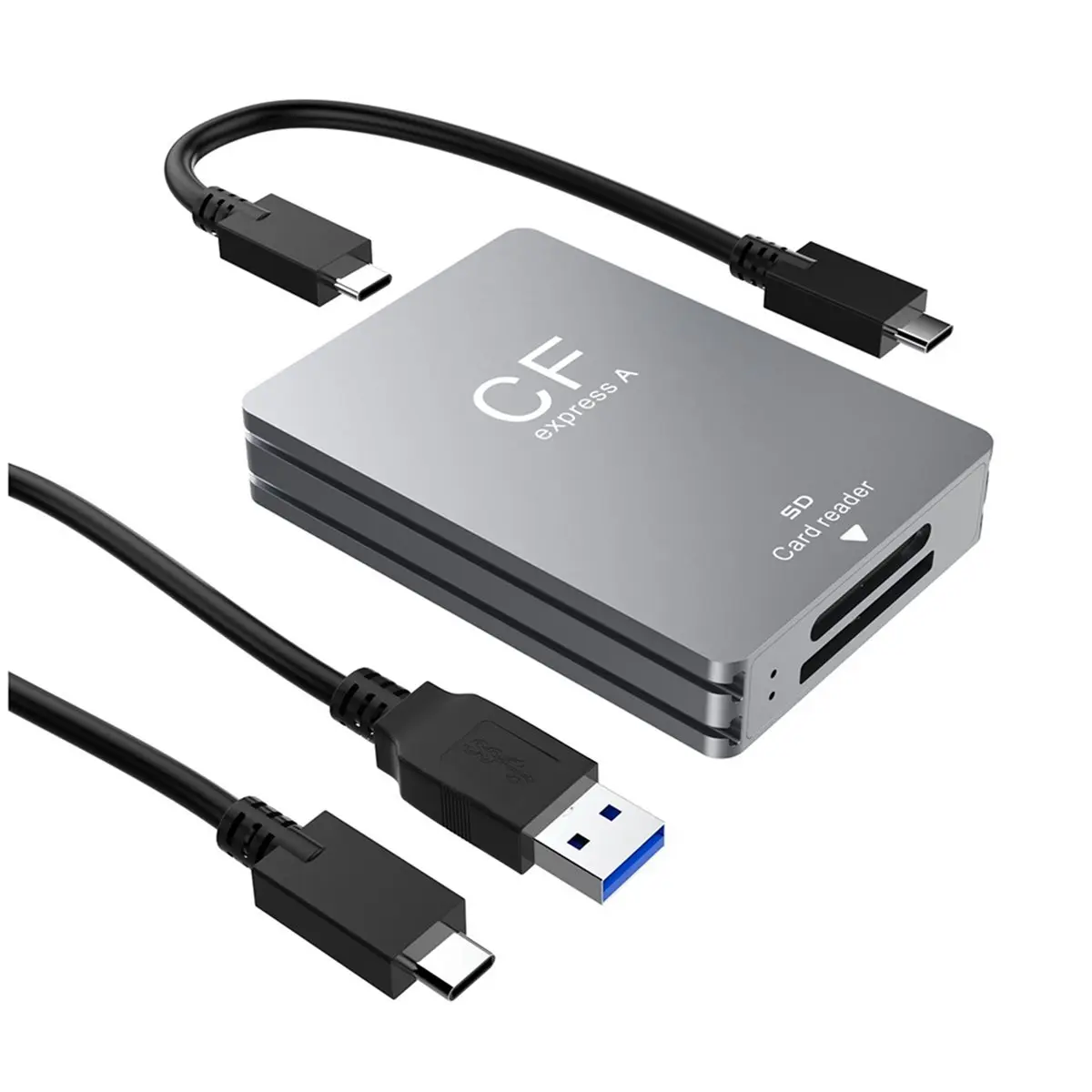 SCLS 2 in 1 CFexpress Type A SD Card Reader USB 3.2 10Gbps Memory Card Reader CFExpress Card Reader Adapter Dual-Slot for SLR