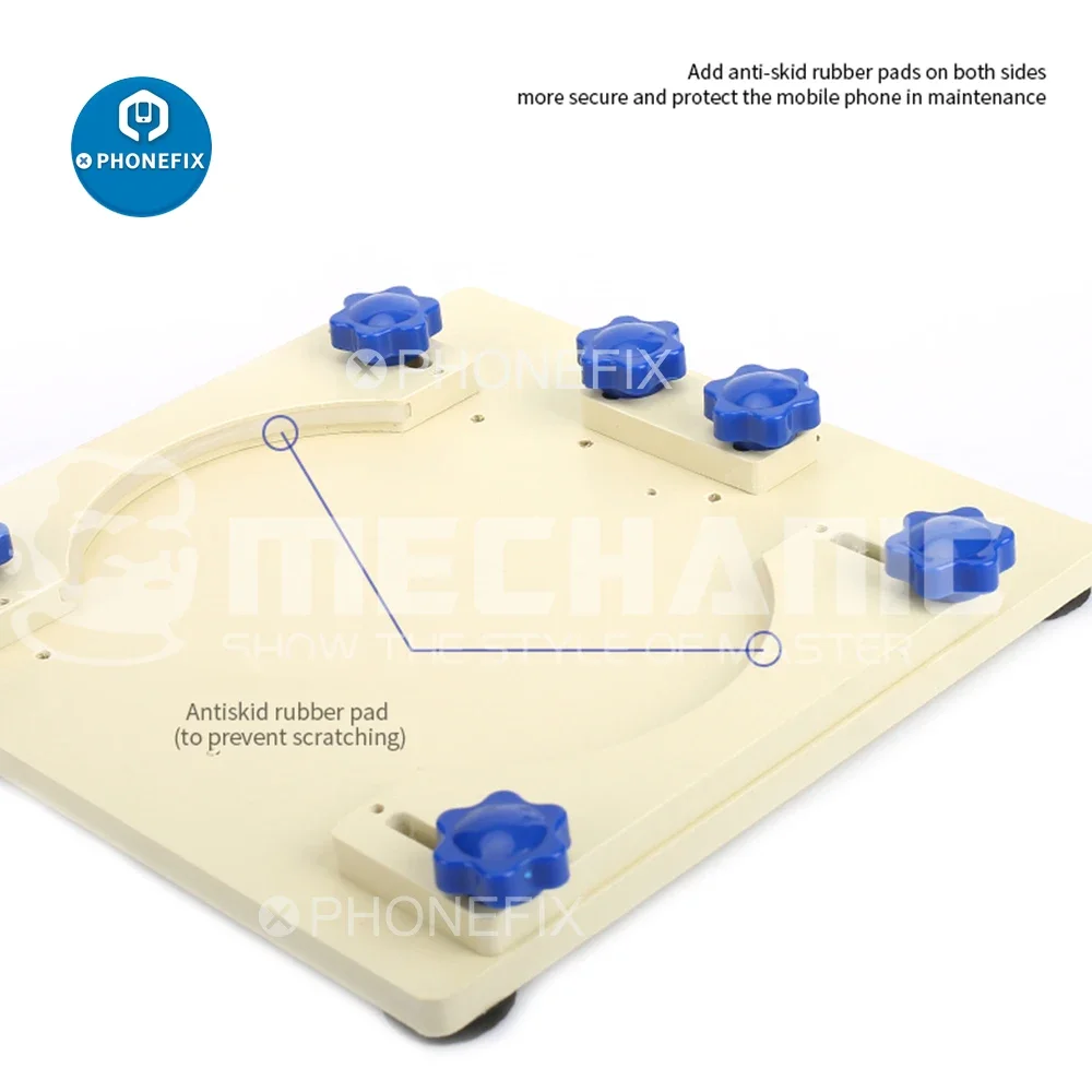 Universal Adjustable Spring Fixture Holder Back Cover Separating Clamp for iPhone 8-15PM Rear Back Cover Glass Removal Base Tool