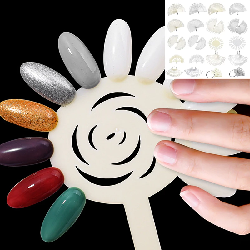 10/24/50Pcs False Nail Tips Display Color Card Multiple Styles Acrylic Gel Polish Palette Bracket Nail Art Practice Tools