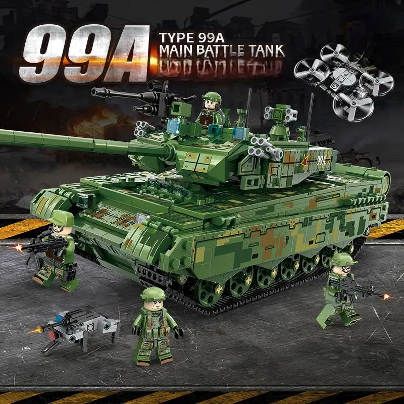

OUZEY Military Series Building Blocks Tank Model for Boys, Creative DIY Assembly Construction Toy Gift for Kids Children