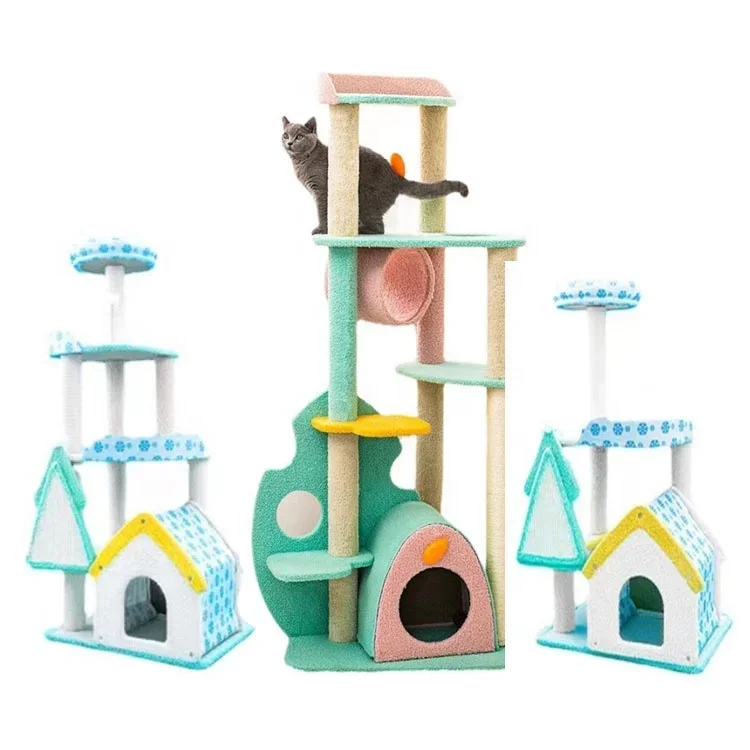 

U-PETS Factory Direct Supply OEM & ODM Colorful Cat Trees Comfortable cat tree scratcher