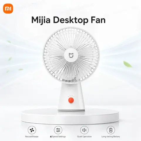 Xiaomi – ventilateur de bureau portable, électrique, portatif, rechargeable par USB, mini ventilateur sans fil, refroidissement de l'air, 4 vitesses réglables