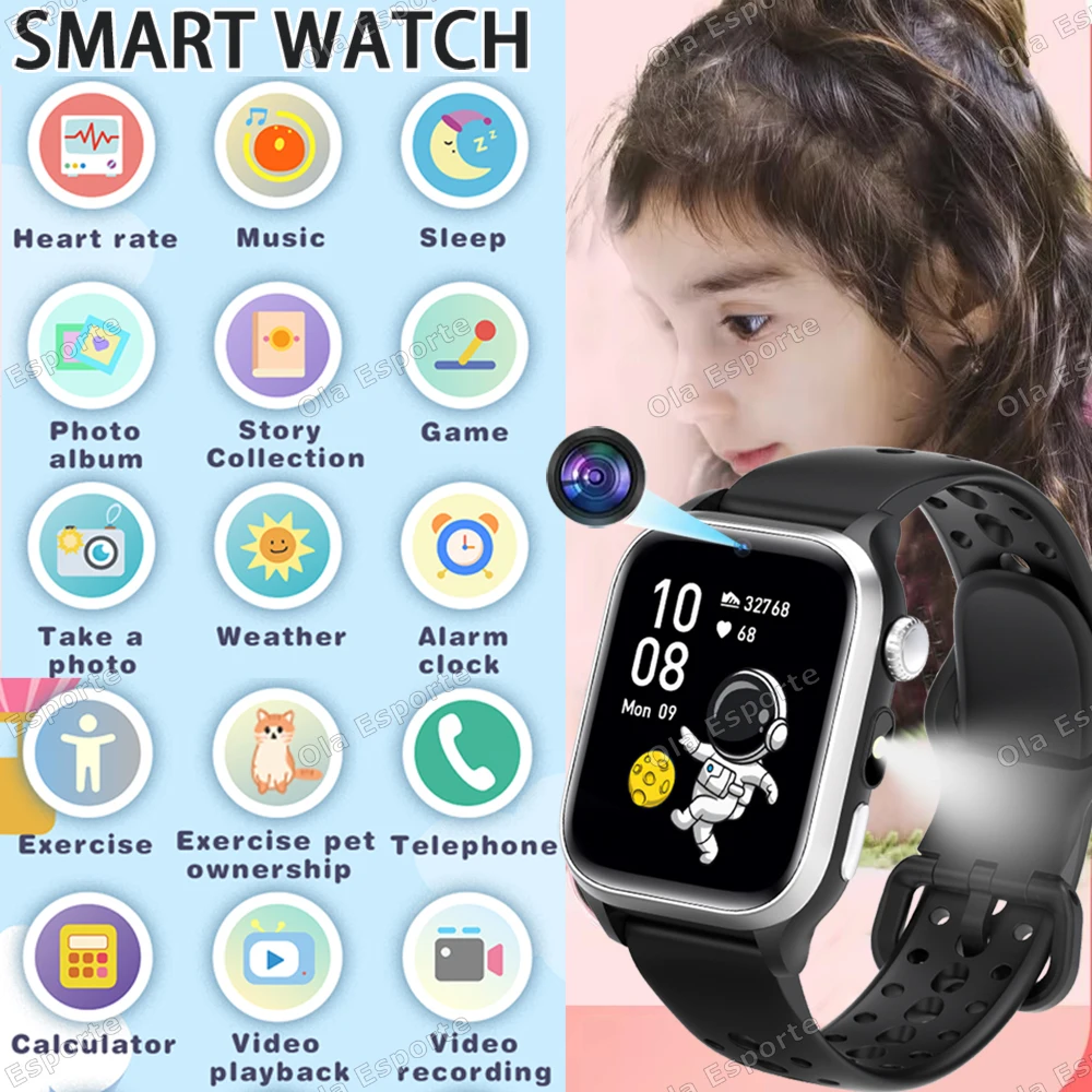 

﻿New 2026 Kids Smart Watch Health Monitor Bluetooth Call Child SmartWatch Camera Study Card Games Sports Watches For Boys Girls