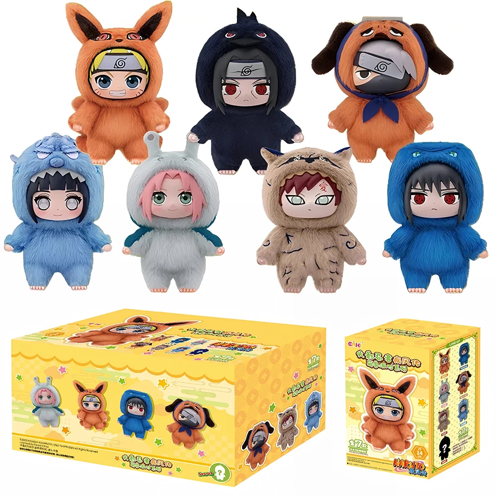 En Stock, juguete superior Original, Naruto EAKI, fiesta de bestia bonita, Sasuke, vinilo, bonita caja ciega de felpa, figura colgante, regalo