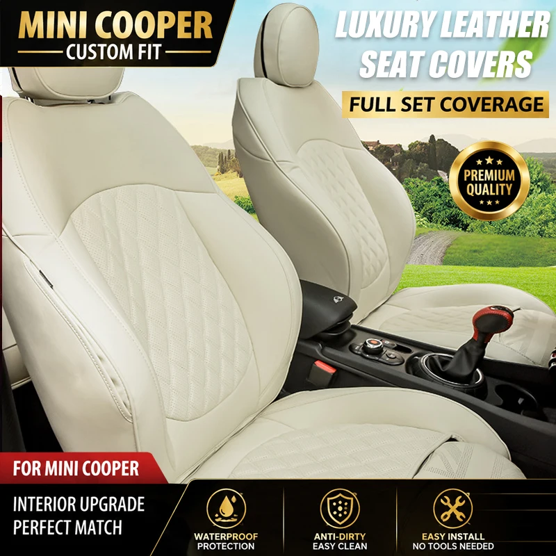 Fundas de asiento de coche personalizadas para Mini Cooper R56 R55 F54 CLUBMAN R50 R53 HATCHBACK F55 F56 R57 F57 CABRIO R60 F60 COUNTRYMAN 2023 2022