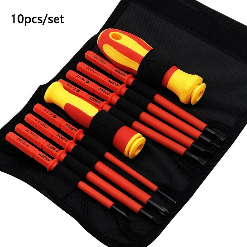 

10-piece set of insulating cross one-word household electrician professional maintenance screwdriver combination manufacturer