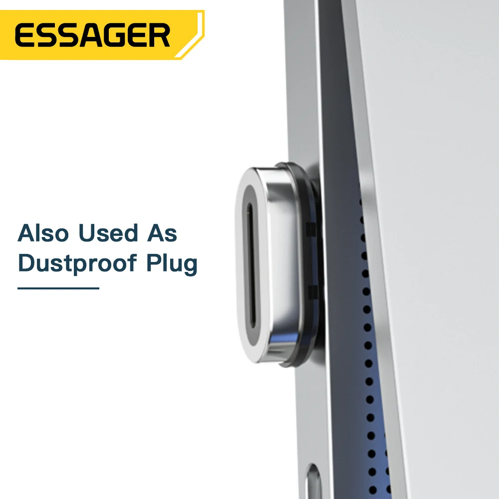 Essager PD 100W Magnetic USB C OTG Adapter Fast Charging Type C Magnet Connector 20Gbp Data Sync 4K@60Hz For Macbook Laptop