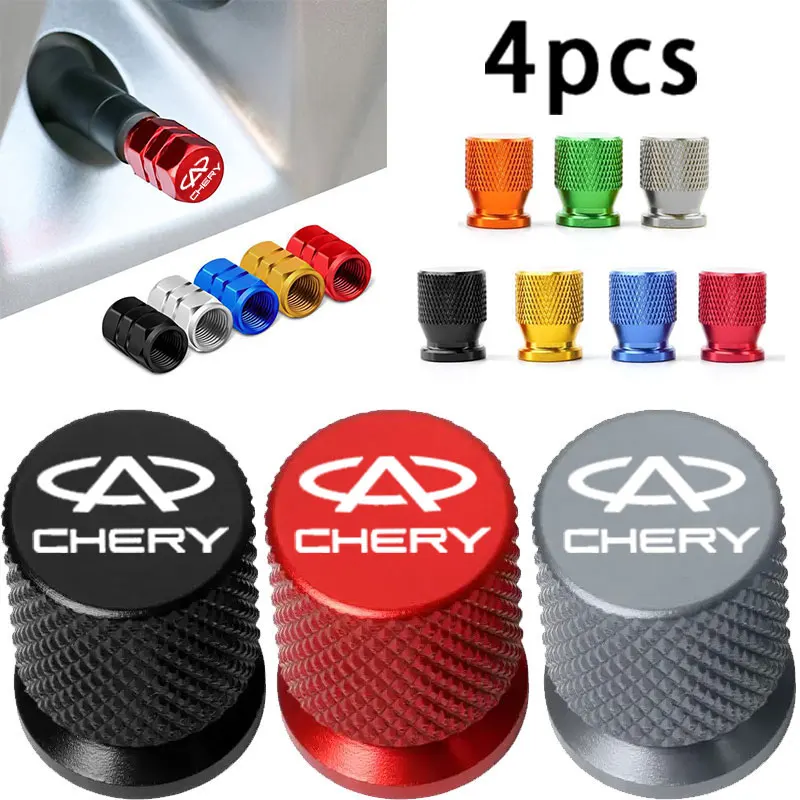 4PCS Acessórios Coloridos para Carro, Tampa de Válvula de Pneu para CHERY Tiggo 8 7 6 4 3 5x Pro Arrizo Omoda 5 FX Fulwin Face QQ
