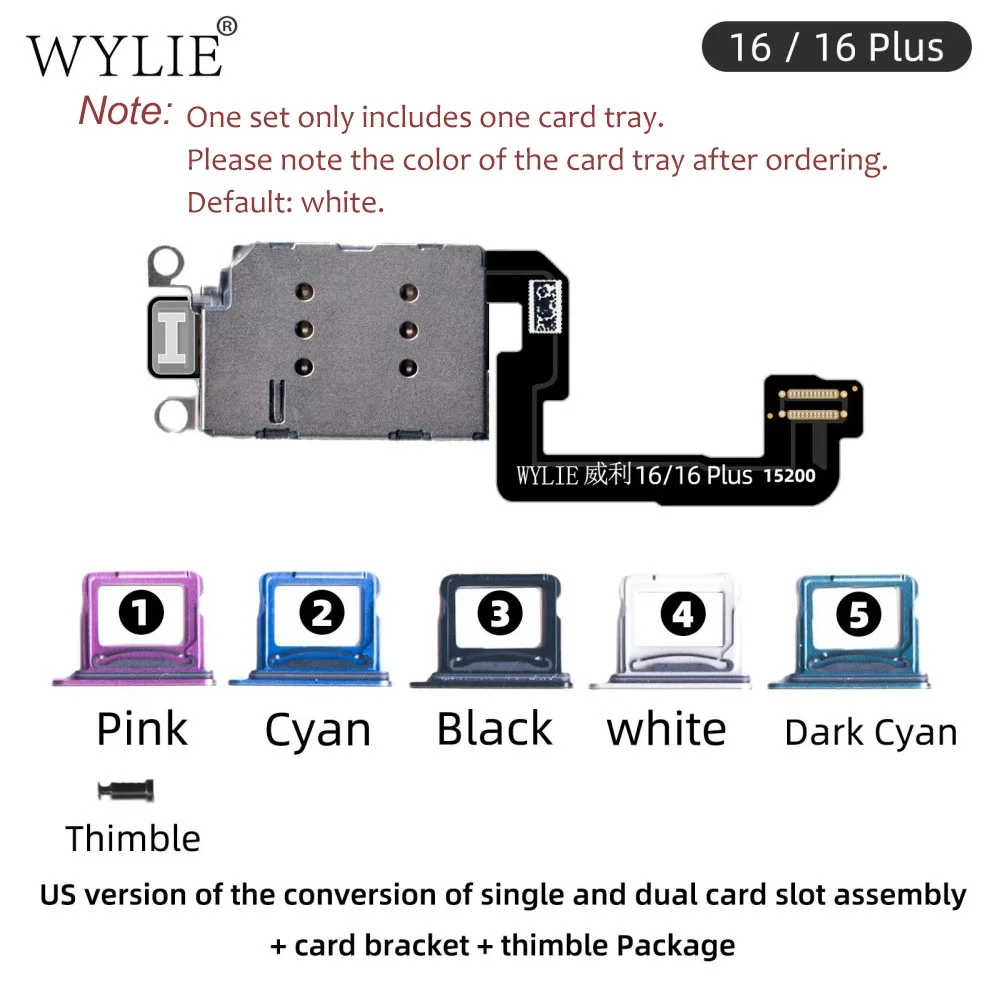 WYLIE 16 Pro Max Esim to Dual SIM Card Cable for iPhone 16 15 14 Dual Card to Dual Single Card No Need Separate No Damage Flex