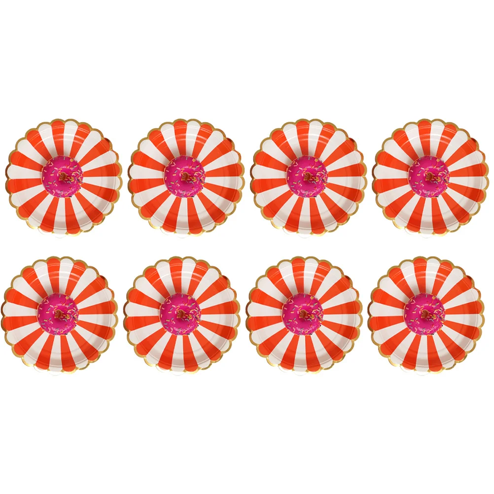 

8 шт., 7 дюймов, экологически чистые одноразовые бумажные тарелки, креативный дизайн для маленьких закусок, десертный торт, товары для вечеринок, оранжевый