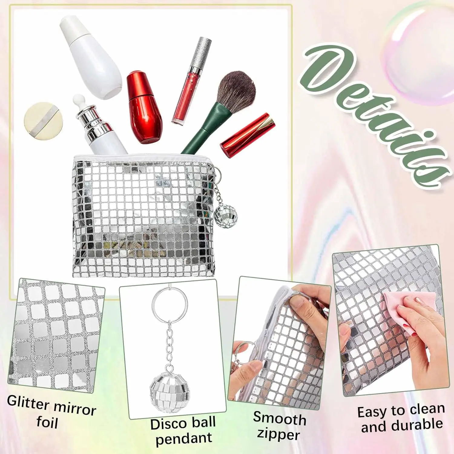 Косметички для дискотеки, костюм для девичника, Нового года, 70-е, 80-е, 90-е Сувениры для диско-вечеринки