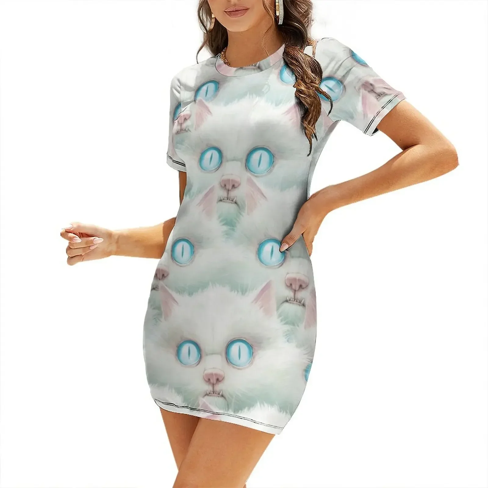 

Kittehz I Short-Sleeved Dress Dresses for wedding party birthday dress for women