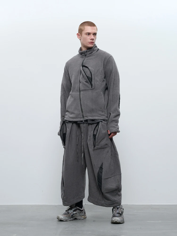 INCONSTANT 25AW DYNEEMA Arc-shaped segmented special warm fleece jacket Future Aesthetics streetwear