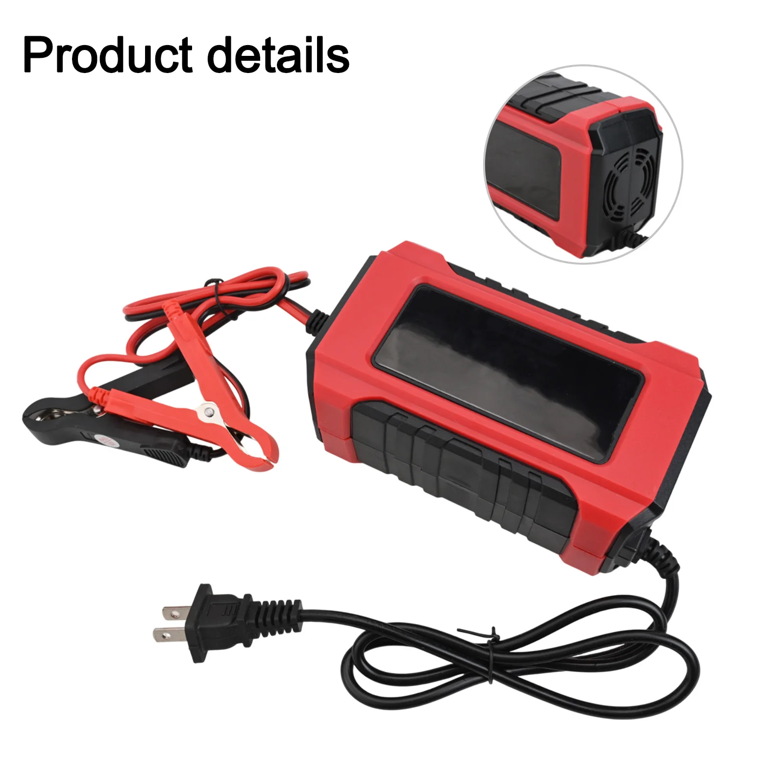 6A Car Battery Charger 12V Lead-Acid DC13.8-15.5V To AC110-220V Batteries Chargerr Red 9-Stage Battery Charger