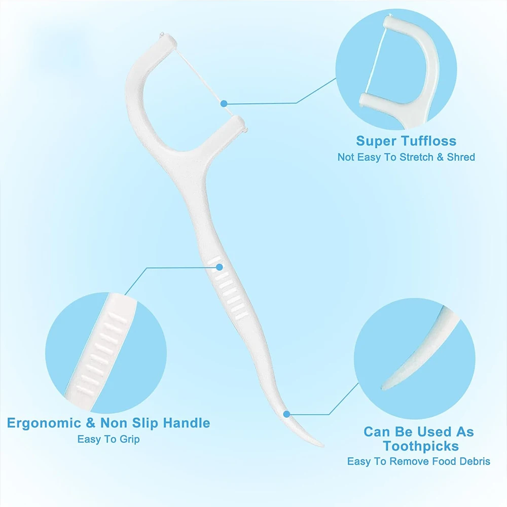 50~600개 휴대용 일회용 치실 플라스틱 이쑤시개 힐로 치실 치아 스틱 치실 픽 박스 포함 ﻿ 구강 관리